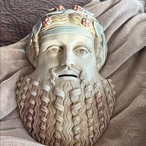 Greek God Sculpture Face Ceramic wall art Greece Museum Copy Handmade